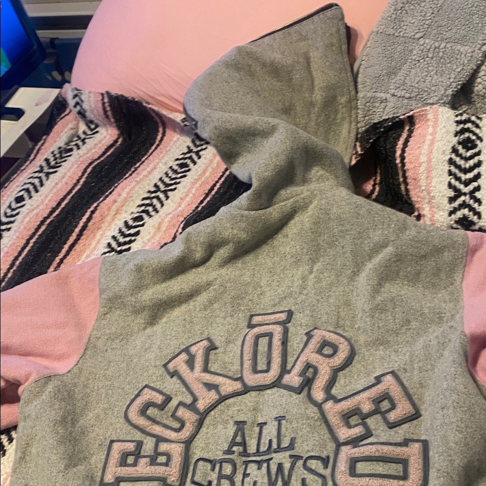 Gray and Pink Varsity Jacket - Picture 8 of 10